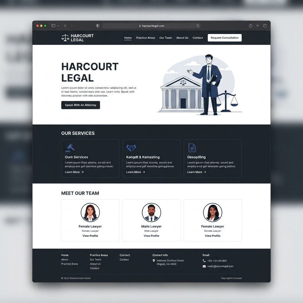 Website mockup for Professional Services